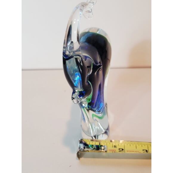 Murano Italian Art Glass Elephant Figurine Blue Green Colorful 5.5" - Picture 10 of 10